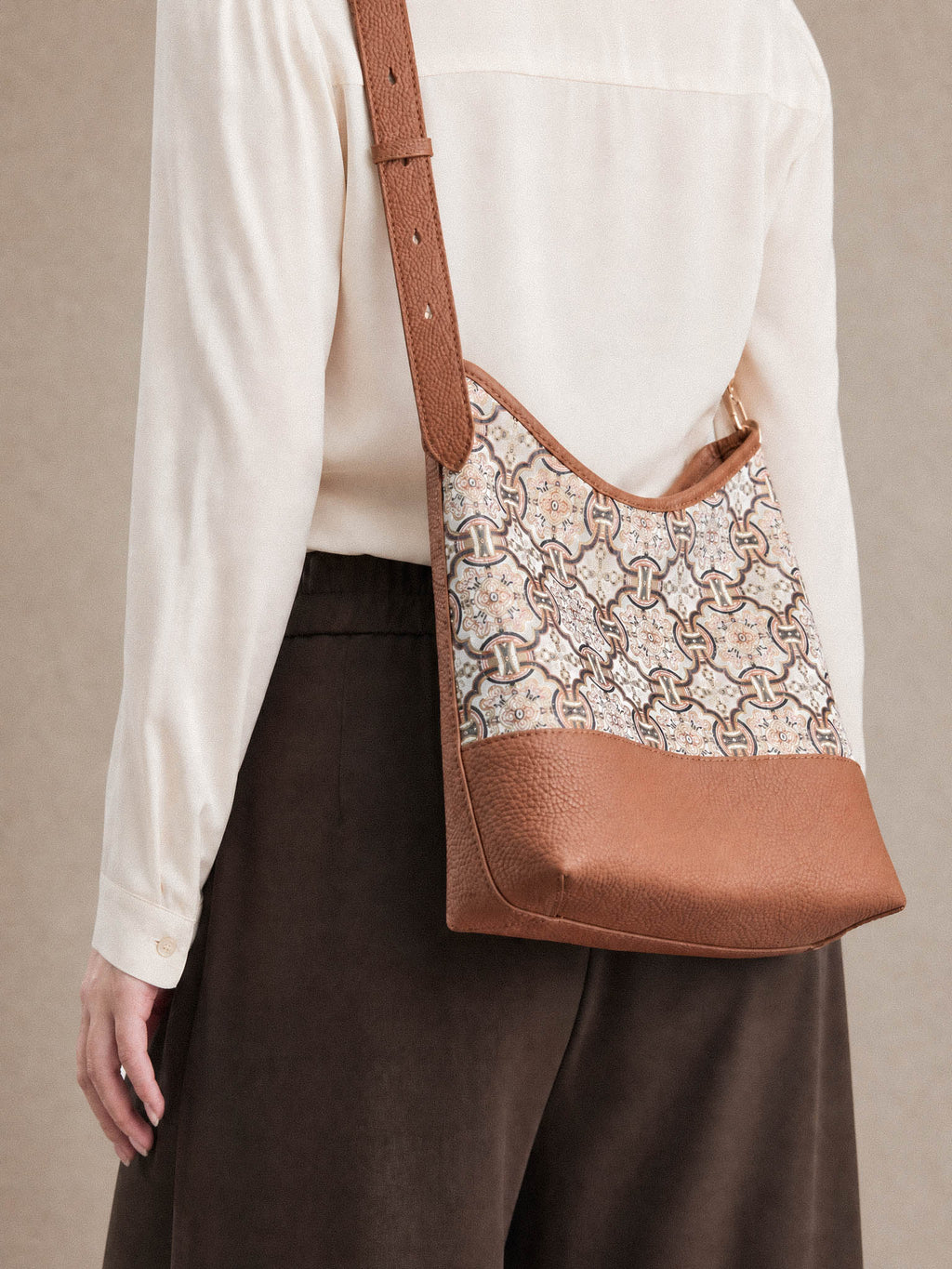 Gilded Lotus Song Brocade Top-Handle Bag