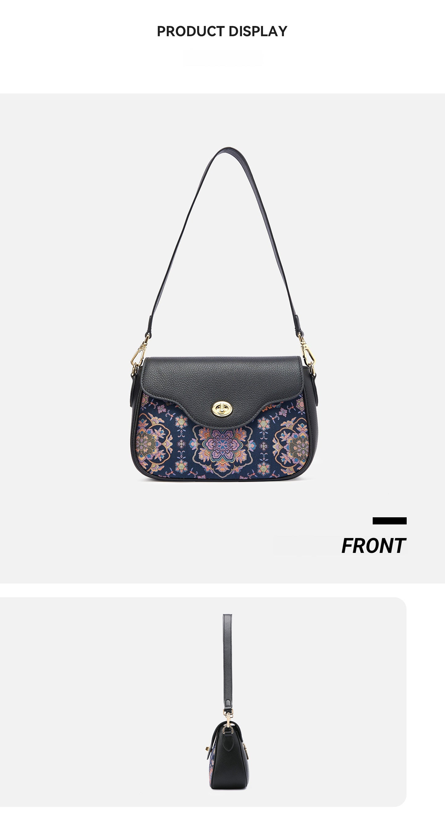 Imperial Bloom Song Brocade Structured Handbag