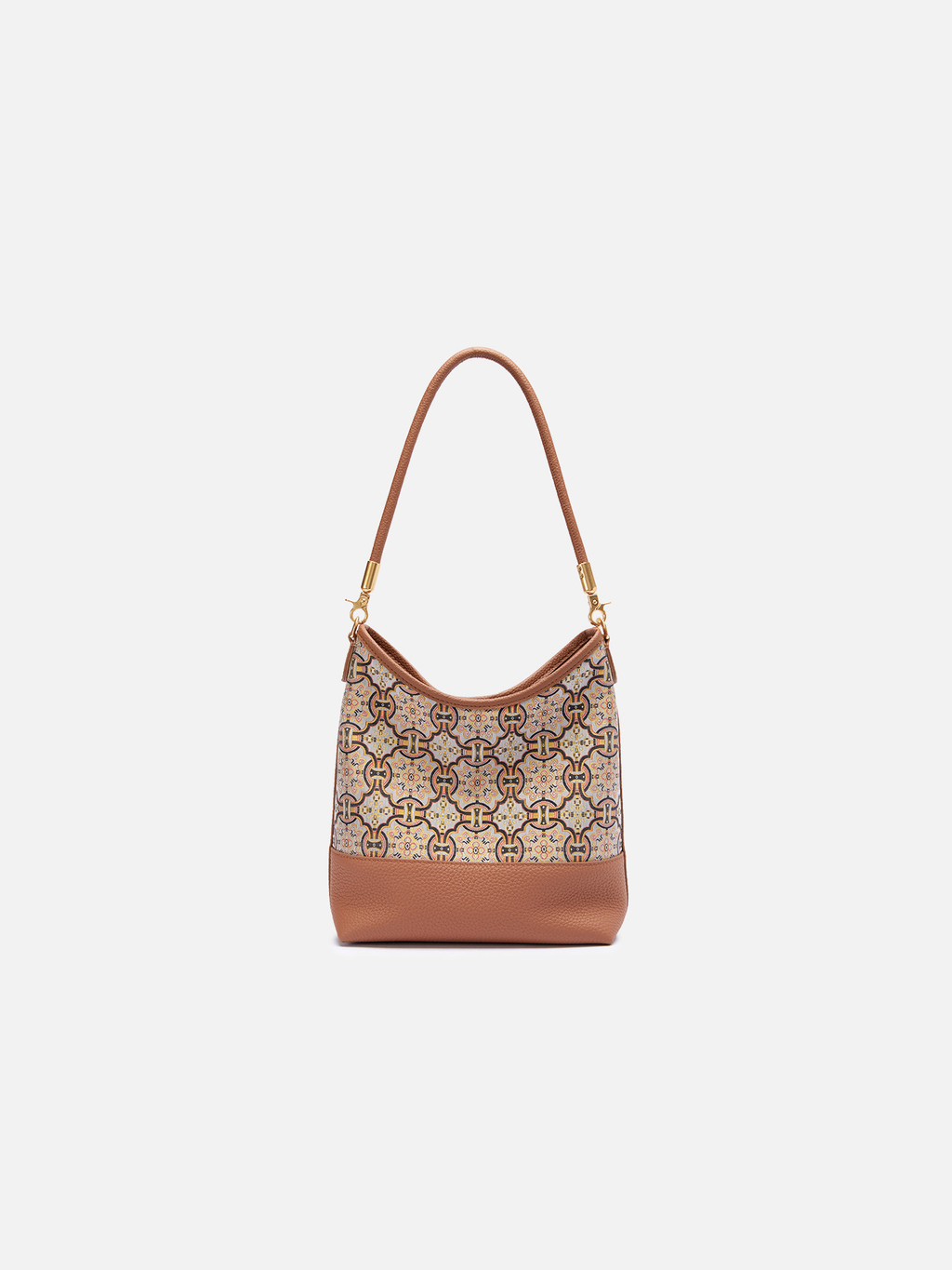 Gilded Lotus Song Brocade Top-Handle Bag