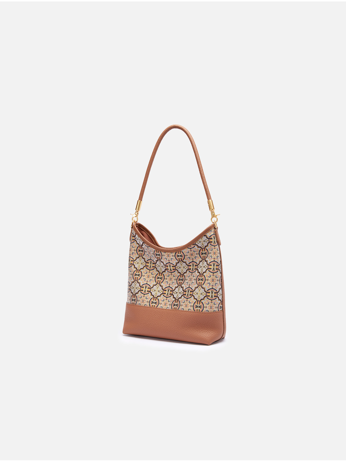 Gilded Lotus Song Brocade Top-Handle Bag