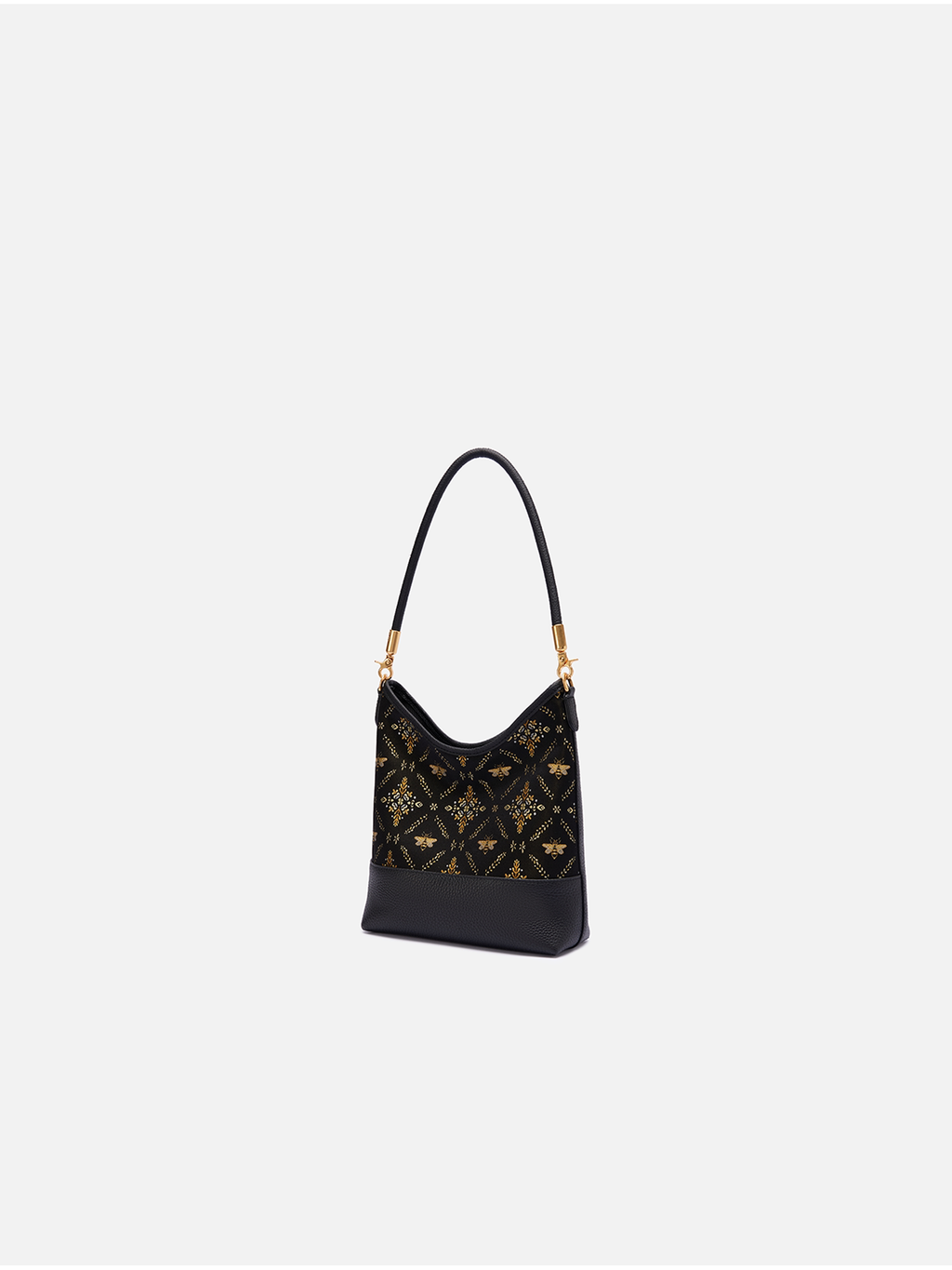 Azure Blossom Song Brocade Top-Handle Bag