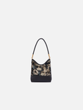 Midnight Peony Song Brocade Top-Handle Bag