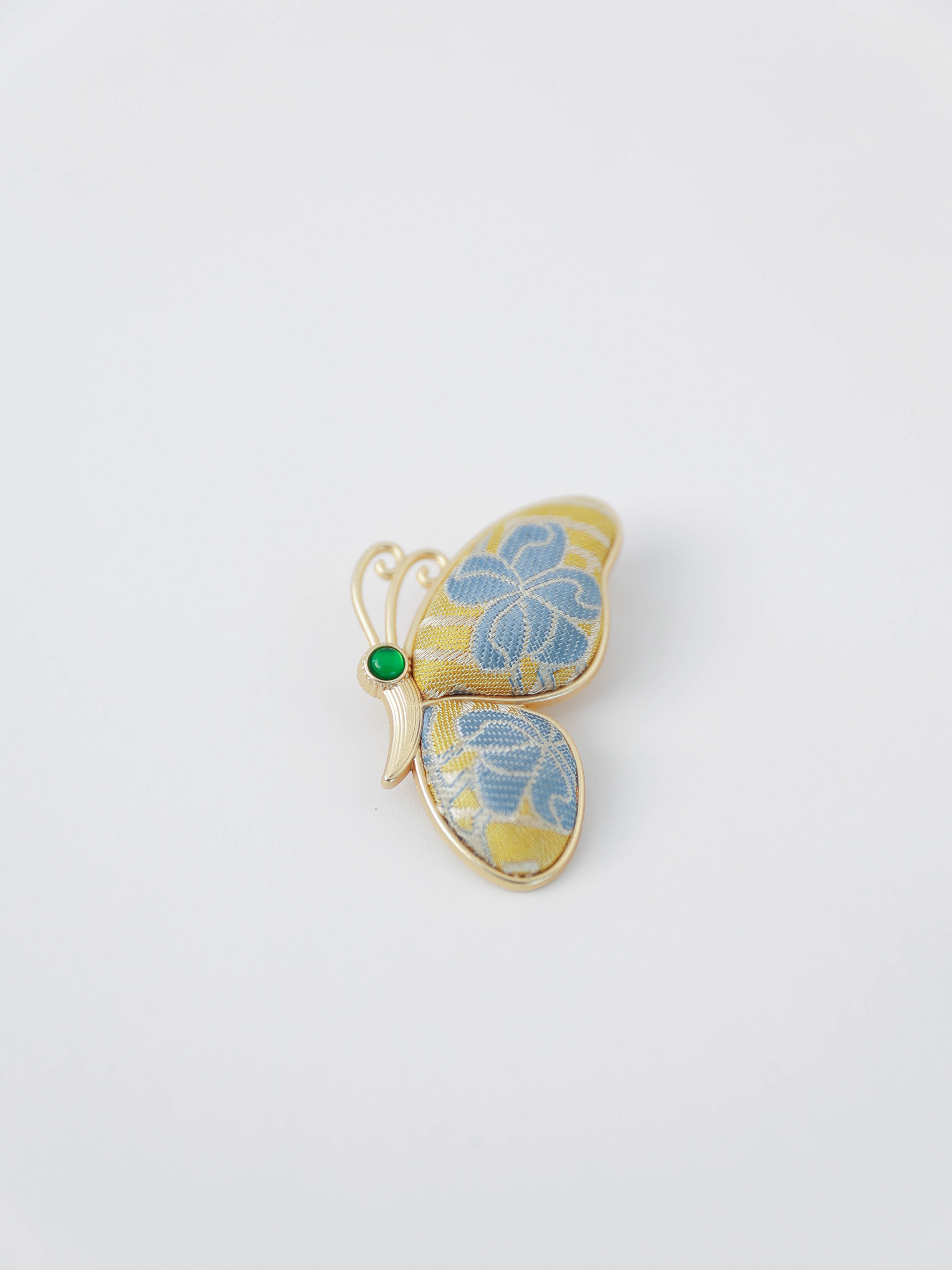 Song Brocade Butterfly Brooch Silk & Gold