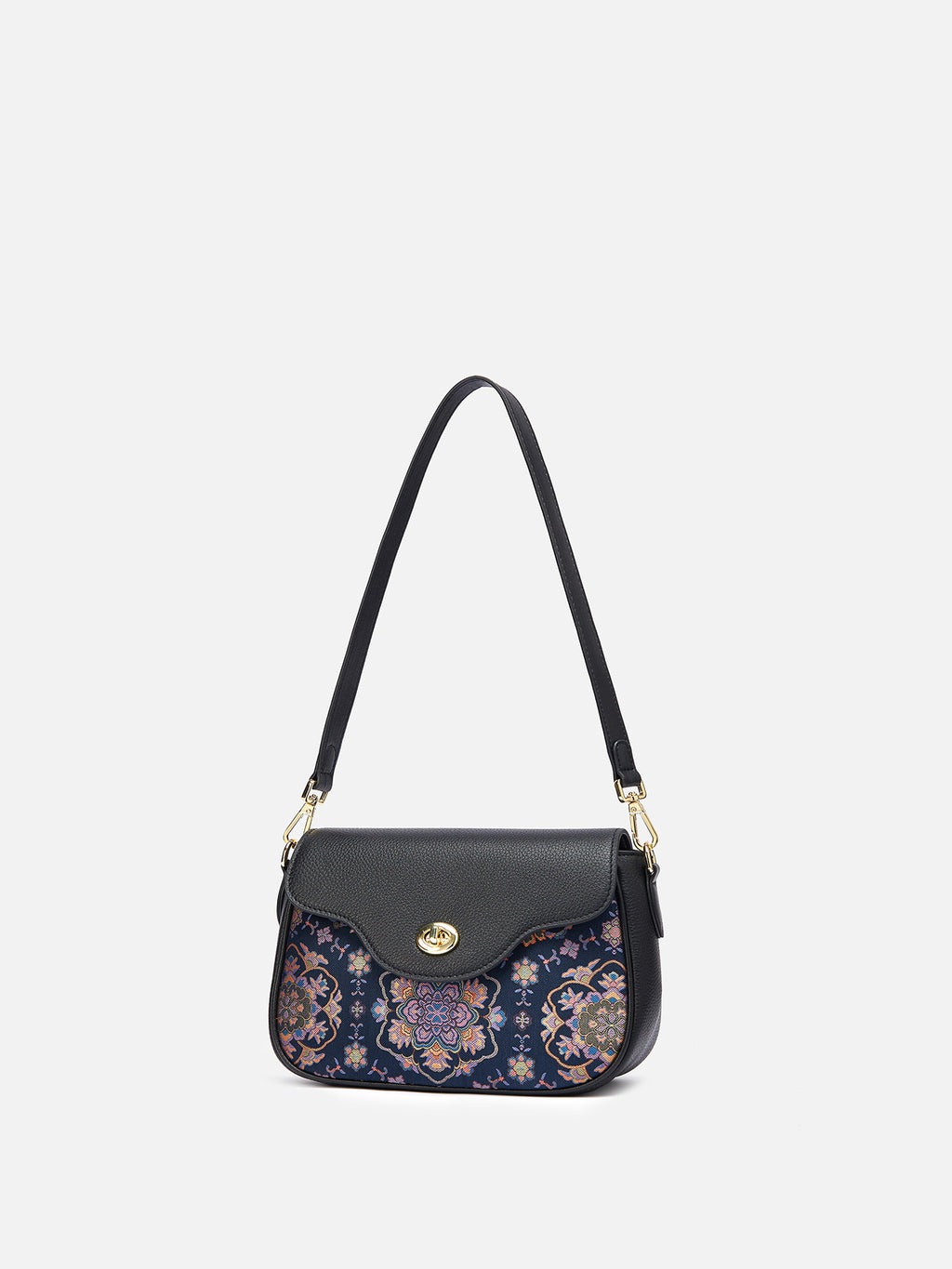 Imperial Bloom Song Brocade Structured Handbag