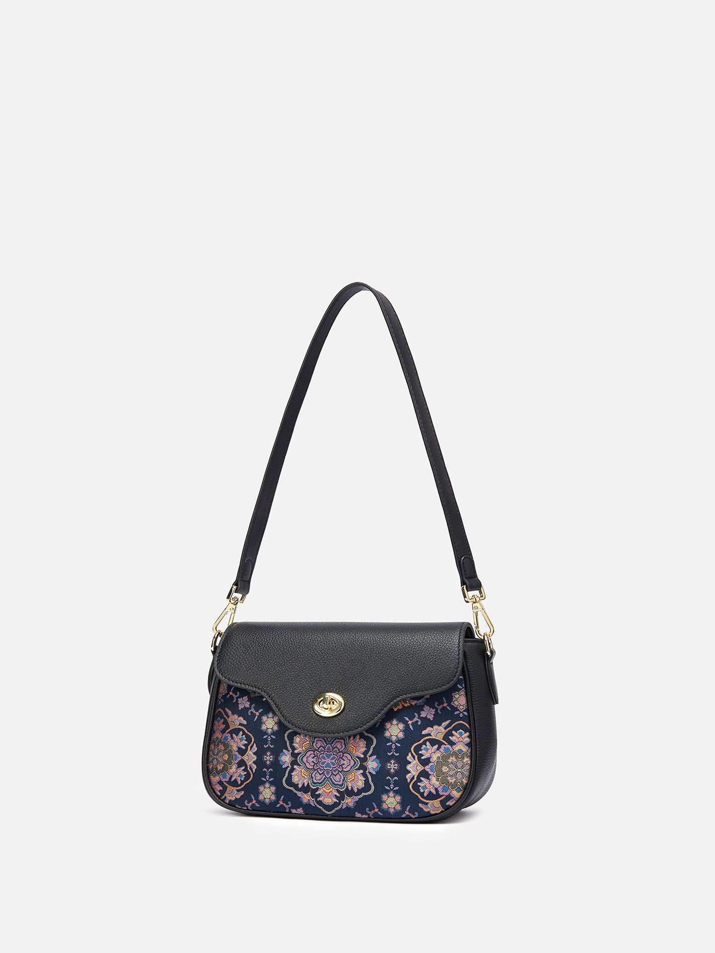 Imperial Bloom Song Brocade Structured Handbag
