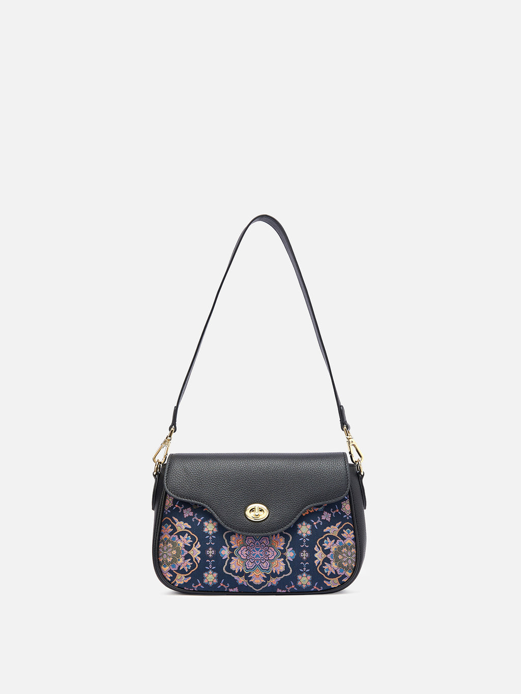 Imperial Bloom Song Brocade Structured Handbag
