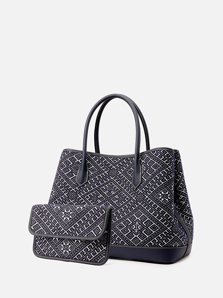 "Majestic Journey" Song Brocade Heritage Tote | Grand Silk Carryall for Work & Travel