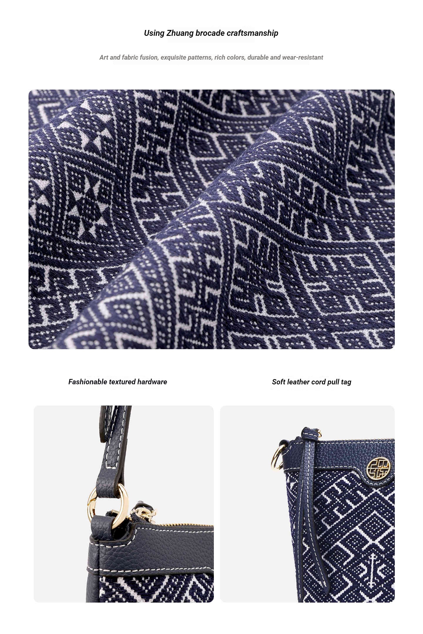 Azure Bloom Song Brocade  Mini Bag