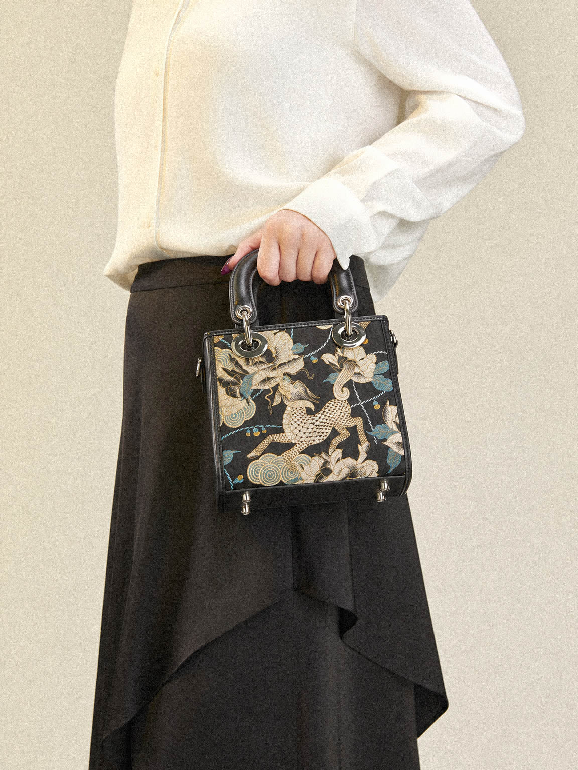 Chinoiserie Luxus Mini-Tragetasche aus Song-Brokat