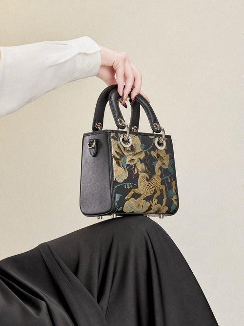 Chinoiserie Luxus Mini-Tragetasche aus Song-Brokat
