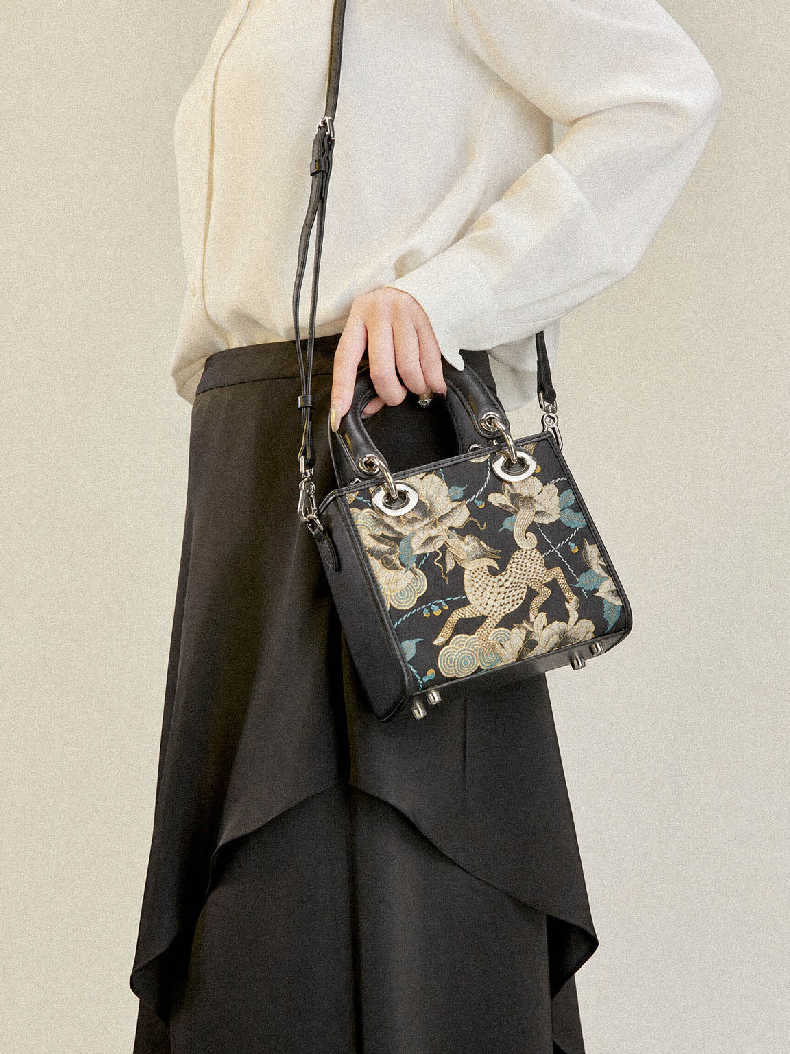 Chinoiserie Luxus Mini-Tragetasche aus Song-Brokat