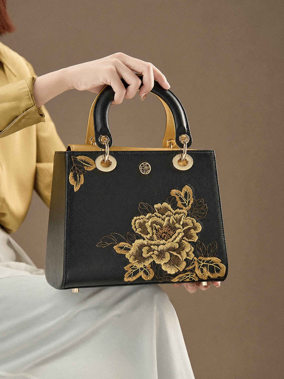The "Imperial Peony" Tote – Heritage Embroidered Leather Edition