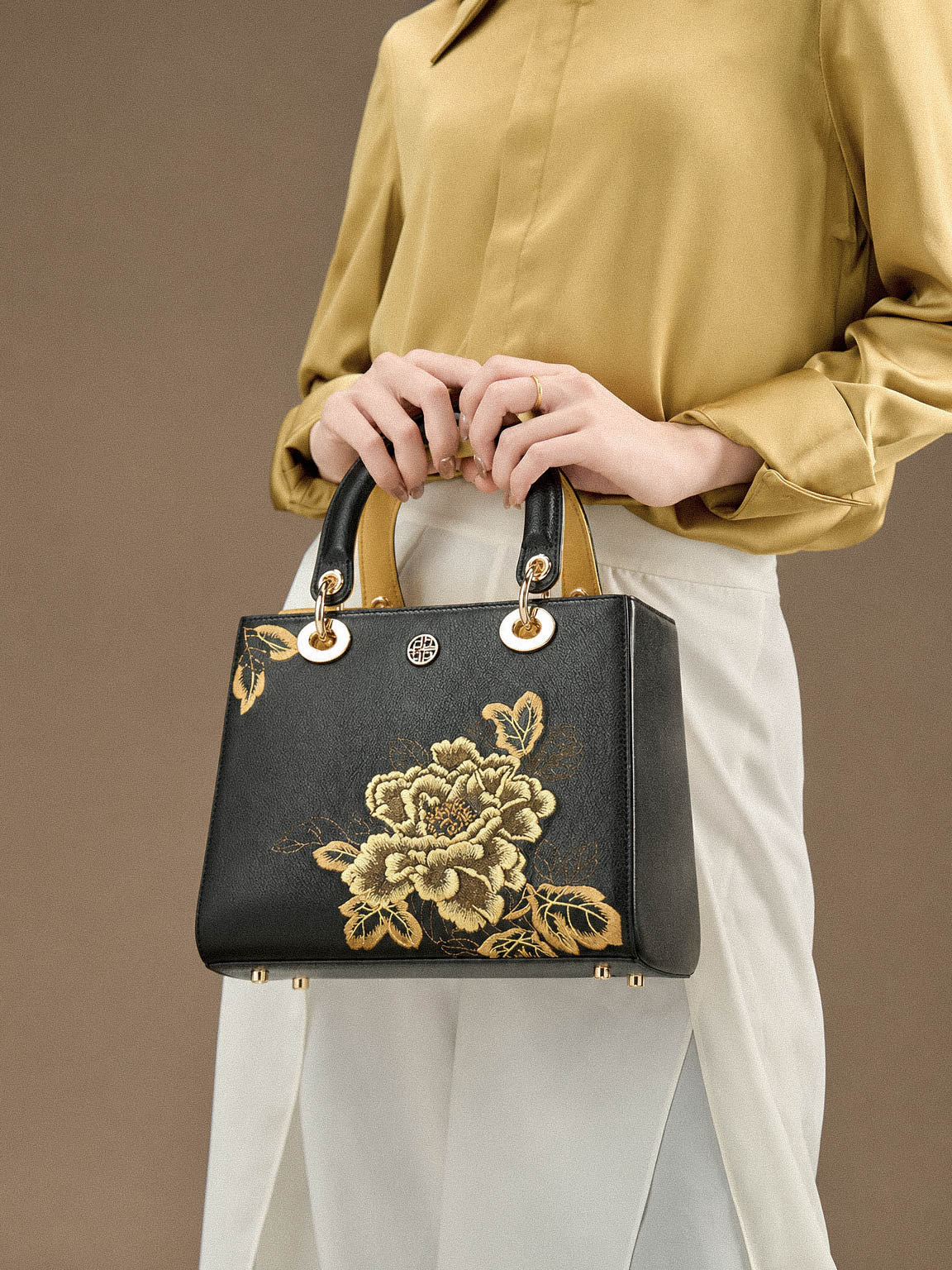 The "Imperial Peony" Tote – Heritage Embroidered Leather Edition