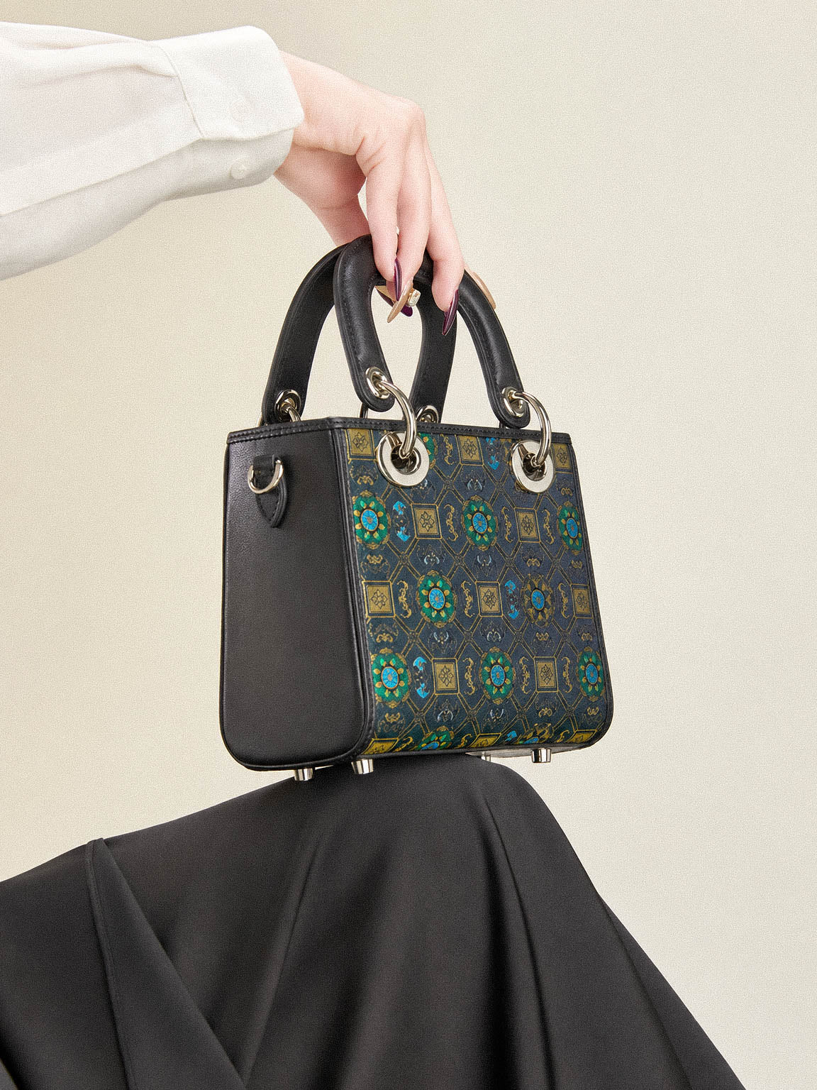 Chinoiserie Luxus Mini-Tragetasche aus Song-Brokat