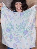 Cottage Bloom Ivory Silk Square Scarf