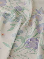 Cottage Bloom Ivory Silk Square Scarf