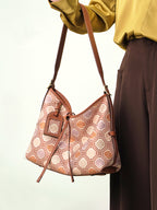 Eternal Radiance Zhuang Brocade Hobo Bag