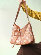 Eternal Radiance Zhuang Brocade Hobo Bag