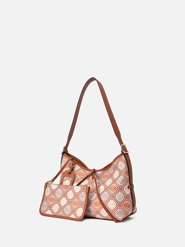Eternal Radiance Zhuang Brocade Hobo Bag