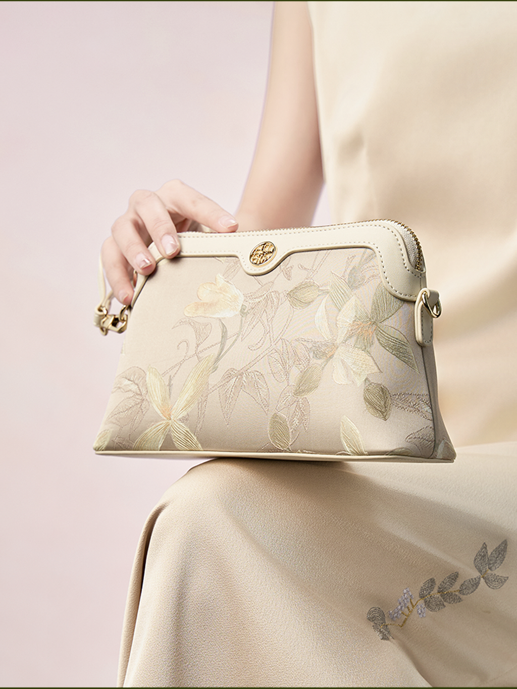 Ethereal Bloom Silk Jacquard Mini Tote