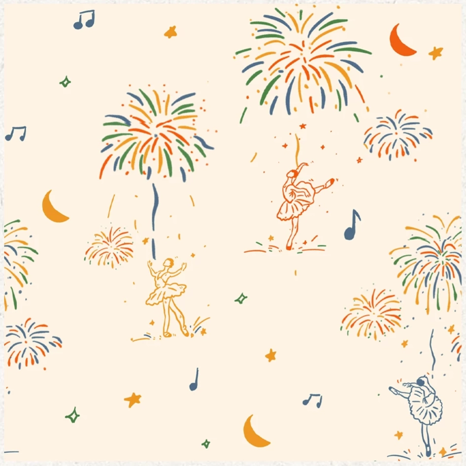 Firework Cream Silk Square Scarf