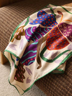 Folk Butterfly Multi Silk Square Scarf