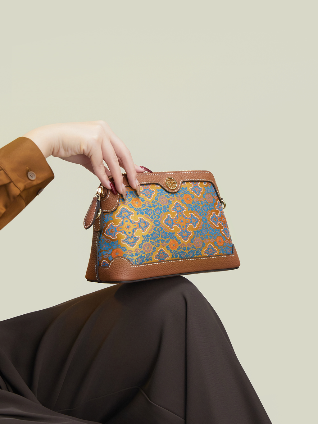 Four Way Ruyi Song Brocade Mini Tote Bag