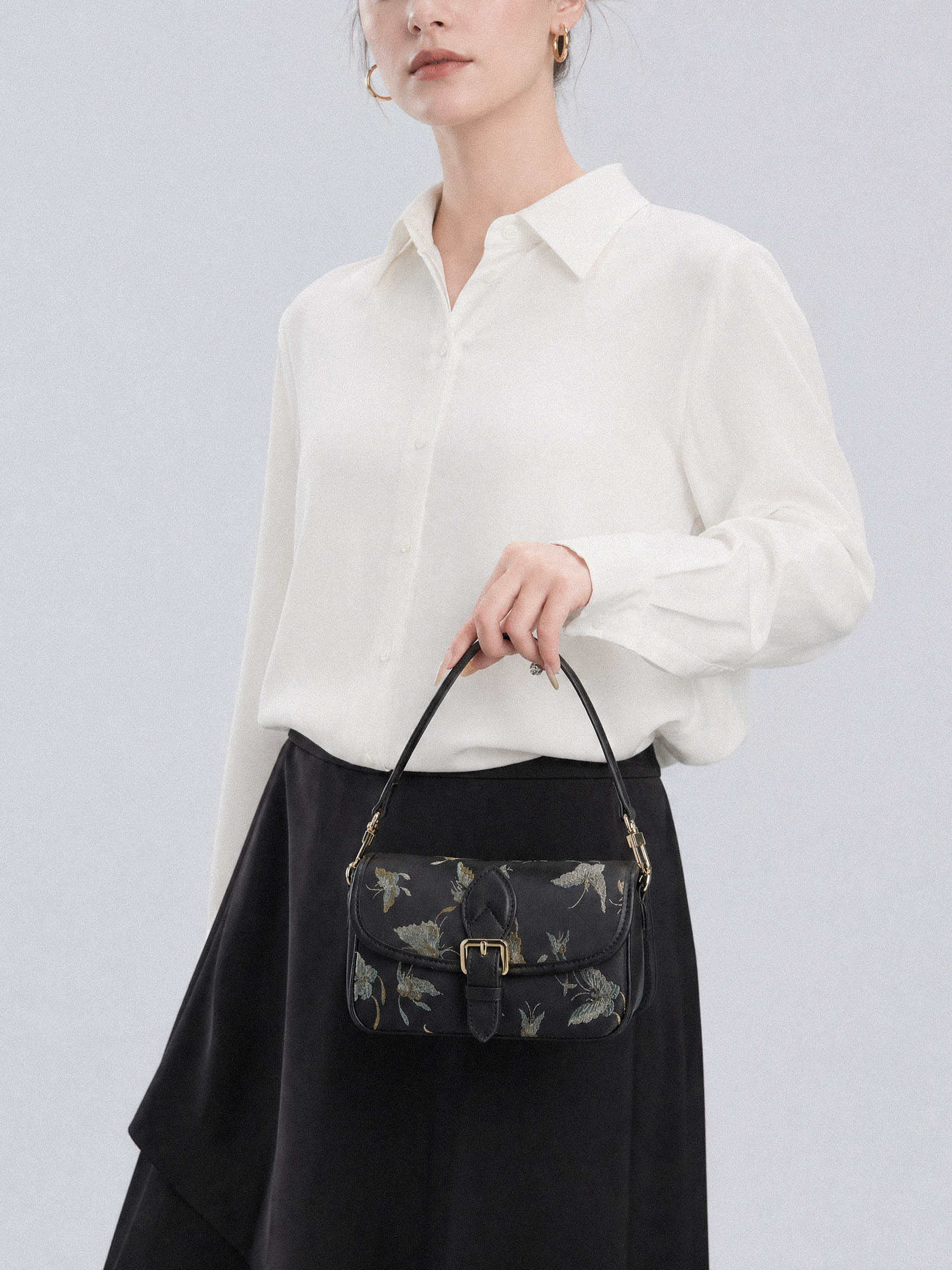 The "Gilded Butterfly" Shoulder Bag – Song Brocade Edition