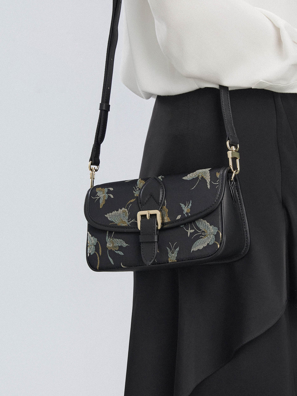 The "Gilded Butterfly" Shoulder Bag – Song Brocade Edition