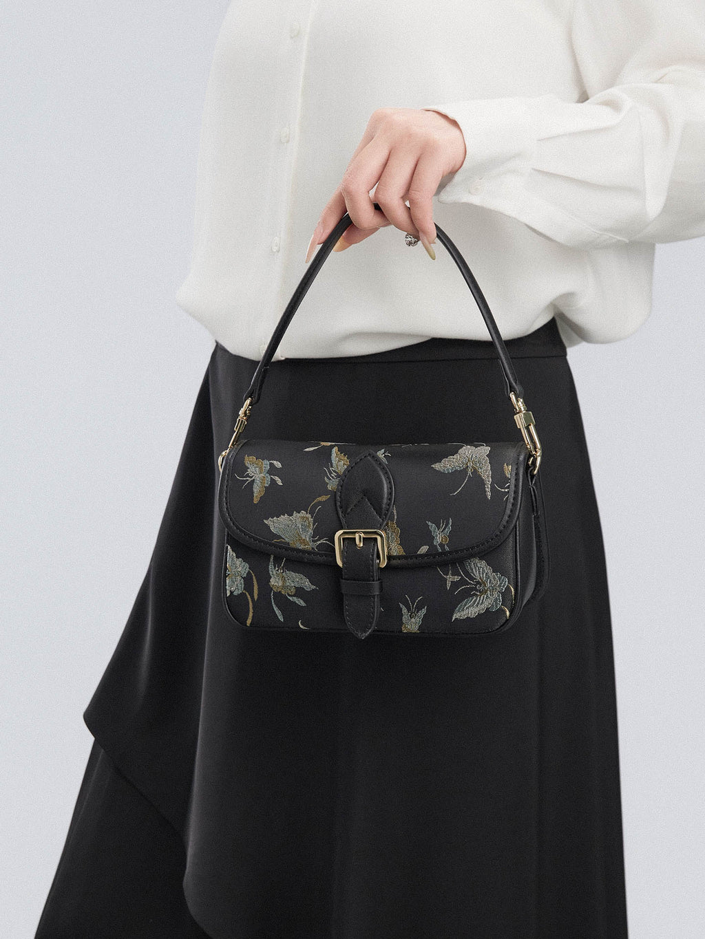 The "Gilded Butterfly" Shoulder Bag – Song Brocade Edition