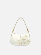 Golden Peony Embroidered Underarm Bag