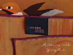 Hummingbird Orange Silk Square Scarf