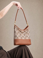 Gilded Lotus Song Brocade Top-Handle Bag
