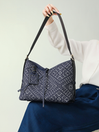 Indigo Harmony Zhuang Brocade Hobo Bag