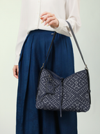 Indigo Harmony Zhuang Brocade Hobo Bag