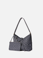 Indigo Harmony Zhuang Brocade Hobo Bag