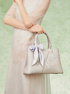 Magnolia Muse Embroidered Satchel Tote Bag