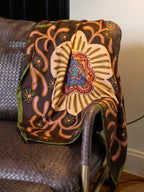 Mandala Bloom Brown Silk Square Scarf