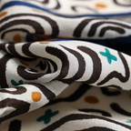 Maze Leopard Navy Silk Square Scarf