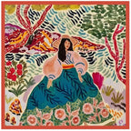 Meadow Muse Teal Silk Square Scarf