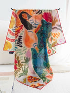 Meadow Muse Teal Silk Square Scarf