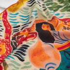 Meadow Muse Teal Silk Square Scarf