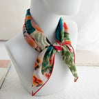 Meadow Muse Teal Silk Square Scarf
