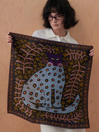 Midnight Leopard Silk Square Scarf