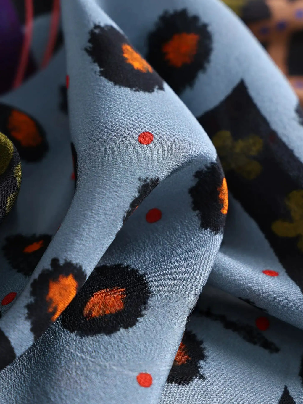Midnight Leopard Silk Square Scarf
