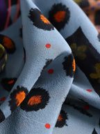 Midnight Leopard Silk Square Scarf