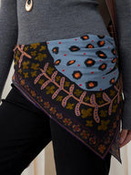 Midnight Leopard Silk Square Scarf