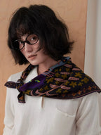 Midnight Leopard Silk Square Scarf
