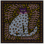 Midnight Leopard Silk Square Scarf