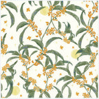Moonlit Blossom Cream Silk Square Scarf